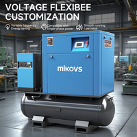 MIKOVS 500L tout en un modèle 1.5 mètre cube/min compresseur d'air 11KW compresseur à vis intégré avec réservoir d'air sécheur d'air