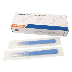 Pisau bedah baja antikarat gagang plastik pisau bedah sekali pakai asli - Product Image 3