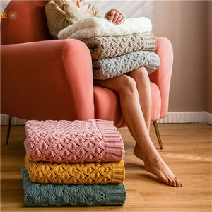 Lozenge Mô Hình Đan 100% Acrylic Kim Cương Lỗ Crochet Dệt Kim Ném Chăn Vua Cho Hộ Gia Đình Ghế Trang Trí Les - Product Image 2