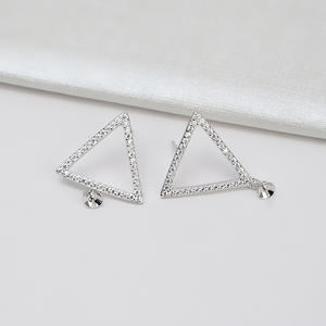 Boucles d'oreilles étoile en argent S925 version coréenne, accessoires en perles de 7,5 à 8,5 mm, porte-bijoux vide pour bricolage 1038 - Product Image 2