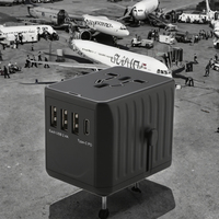 Adaptor Perjalanan Universal Portabel Kebaolong All-in-One 4 Port Pengisian Daya USB Tahan Api Konverter Multi-Negara Output 1920W