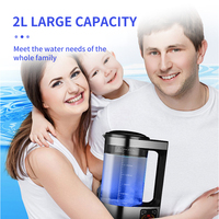 Générateur d'Eau Riche en Hydrogène en Verre Borosilicate de Haute Qualité 2L, Ioniseur d'Eau Alcaline Santé avec Technologie SPE et PEM