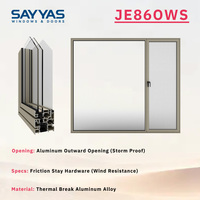 Ventanas Sayyas JE86-OWS de Diseño Moderno, Insonorizadas, de Aluminio, con Apertura Exterior, Malla Mosquitera, Aislamiento Térmico para Apartamentos y Hoteles