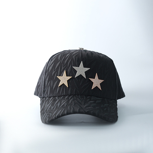 Chất Lượng Cao Một Khung Người Đàn Ông Của 5 Bảng Điều Chỉnh Da Lộn <span class=keywords><strong>Hat</strong></span> Rhinestone Logo Mũ Bóng Chày Tùy Chỉnh Thêu Logo Barbas Mũ X Bị Mất Đồi - Product Image 5