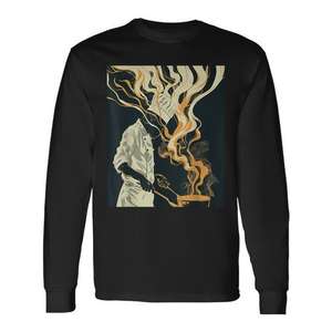 Camiseta de manga larga con estampado de arte culinario de cocina, chef, sous chef, cocina, comida, arte, línea abstracta - Product Image 1