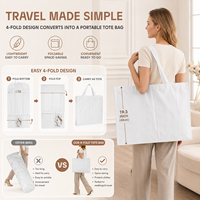 Maßgefertigter Kleidersack für Hochzeitskleider mit Logo, 4-in-1 Faltbarer Reise-Kleidersack mit Transparenten Taschen, 72 Zoll Wasserdichte Aufbewahrung