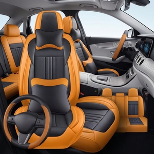 Housses de siège de voiture Aurora en cuir Nappa, 16 pièces, ensemble complet, toutes saisons, style professionnel de luxe, protection, décoration intérieure de voiture, qualité supérieure - Product Image 1