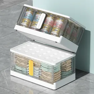 Haushalts faltbarer Kunststoffs chrank Spielzeug Buch Snack Doppeltür Aufbewahrung behälter Zusammen klappbare Aufbewahrung sbox mit offenem Fenster