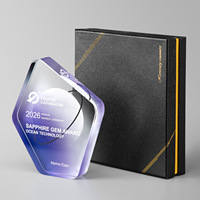 Trophée en cristal gravé UV personnalisé en couleur pleine, impression personnalisée HBL, pour le personnel exceptionnel, l'équipe, le champion