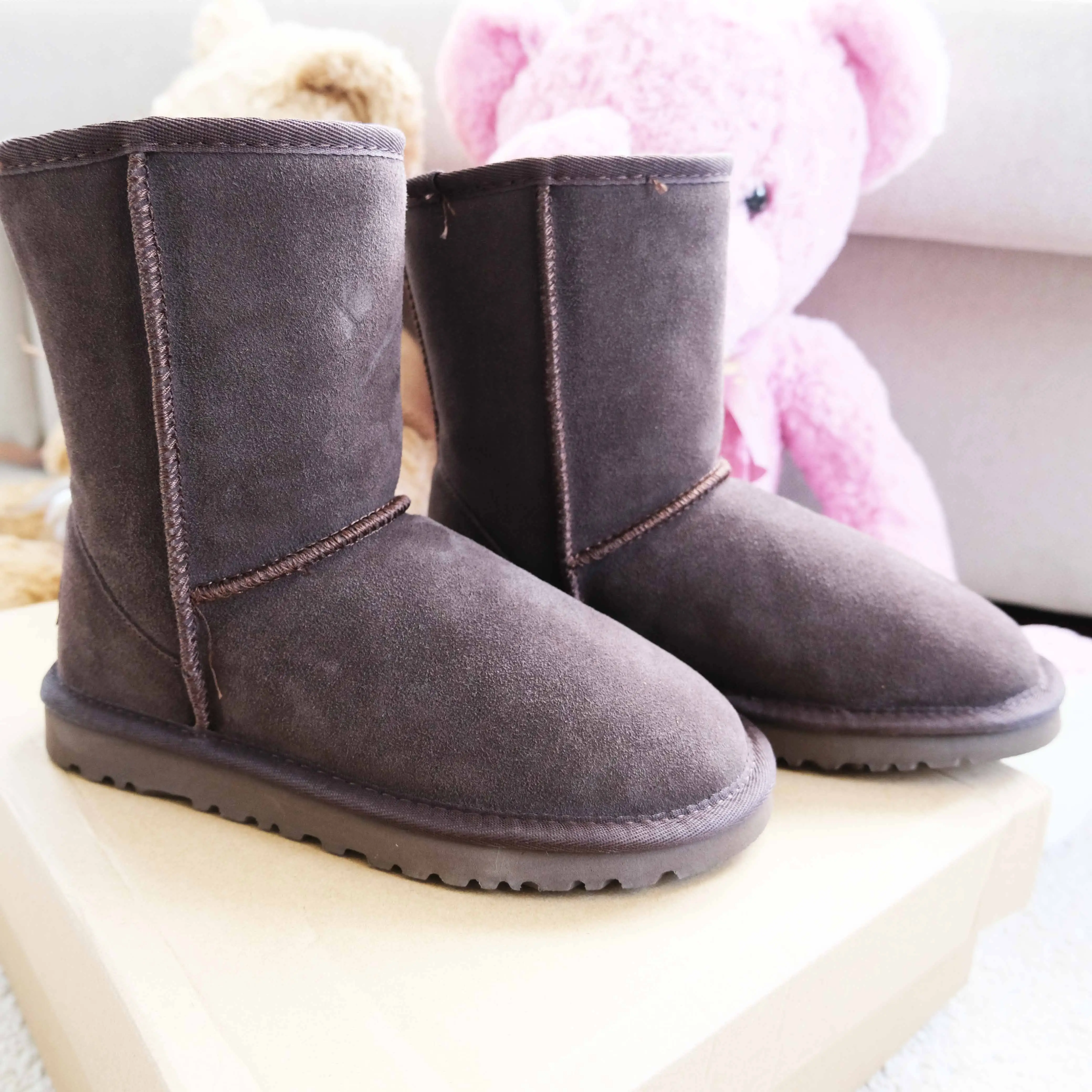 2021 Factory Direct Basic Style Genuine Leather Wholesale Winter Women Snow Boots