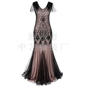 European and American vintage sequin <b>dress</b> for banquets and parties, <b>plus</b>-<b>size</b> long <b>evening</b> <b>dress</b>, foreign trade women's <b>dress</b> - Product Image 5