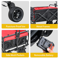 Chariot pliable électrique à hauteur réglable avec télécommande personnalisée, chariot de camping pliable