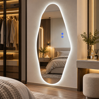 Miroir LED rétroéclairé pleine longueur, irrégulier, pour cabine d'essayage de magasin de vêtements, boutique