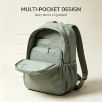 Sac à dos pour ordinateur portable 25L en polyester imperméable, logo personnalisé, unisexe, respirant, compartiment zippé pour ordinateur, idéal pour les sports de plein air, les voyages et le bureau