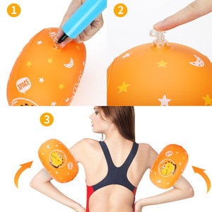 Brazaletes inflables de PVC para niños, diseño de dibujos animados, forma ovalada, flotadores de seguridad acuática - Product Image 1