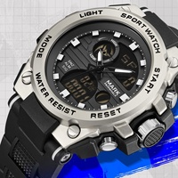 Montre de sport décontractée pour homme Mark Waffee, boîtier en alliage de zinc, design cœur, étanche, affichage à aiguilles quartz, tendance, multifonctionnelle