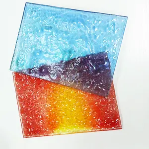 Arte Água Padrão Stripe Glass Temperado Construção Decorativa Hot Melt Glass Fornecedor Personalizável Cor