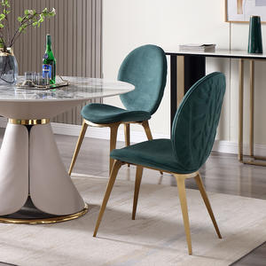 Ghế Ăn Sang Trọng Nhẹ Thiết Kế Hiện Đại Mới Nhất Cho Gia Đình Ghế Bọc Chân Bằng Thép Không Gỉ Màu Vàng Kim Ghế Bên Hông Ghế Bọ Cánh Cứng - Product Image 5