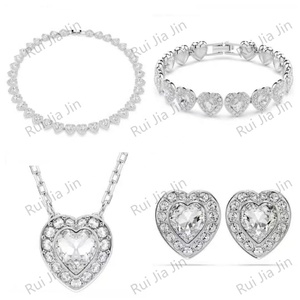 Conjunto de Joyería Clásico de la <span class=keywords><strong>Serie</strong></span> Angel Crystal de Alta Gama, Collar, Pulsera y Aretes, Regalo para Mujer - Product Image 6