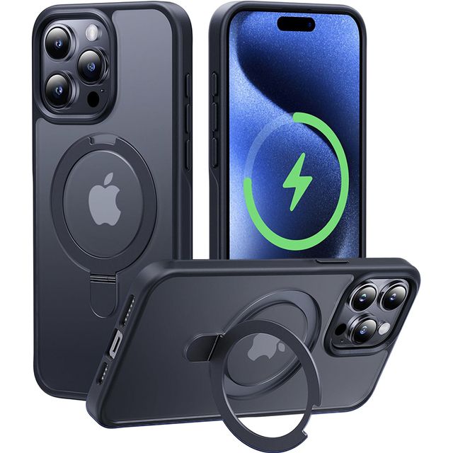 Magnetic Mobile Phone Case with Ring Kickstand for iPhone 17 16 15 14 Pro Max Case Plus 12 13 11 Stand Cases Slim Cover New