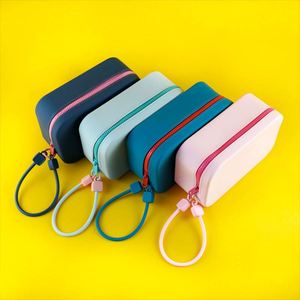 Women's Fashionable Candy Waterproof Silicone Zipper Crossbody Cosmetic <b>Bag</b> <b>Makeup</b> Brush Storage Pouch - Product Image 1