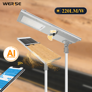 Lampe solaire LED tout-en-un WERISE étanche IP65 avec détecteur de mouvement, du crépuscule à l'<span class=keywords><strong>aube</strong></span>, pour éclairage de sécurité de jardin, allée, route, cour - Product Image 2
