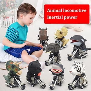 Jouets de dinosaures pour enfants, vente chaude 2023, 2 voitures de dinosaures, jeu de moto à friction, T-Rex et Tricératops, monstres de dinosaures - Product Image 2
