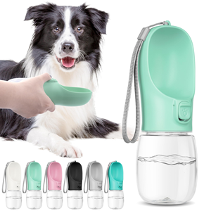 Nouvelle conception de produits pour animaux de compagnie, bouteille d'eau potable pour chien et chat d'extérieur de 300 ml avec rangement pour nourriture - Product Image 1