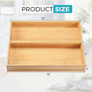Organisateur de tiroir pour ustensiles de cuisine, organisateur de couverts en <span class=keywords><strong>bambou</strong></span>, plateaux de rangement pour tiroir de salle de bain - Product Image 2