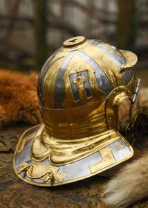 Casco Decorativo de Metal Plateado/Dorado Inspirado en un Centurión Romano para Teatro, Festivales Históricos y Coleccionismo - Product Image 4