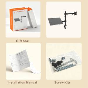 Cần đỡ màn hình kép chất lượng cao, có thể điều chỉnh, kèm bộ chuyển đổi cho laptop - Product Image 6