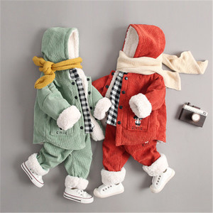 Ensemble de vêtements d'hiver pour filles, 3 pièces, manteau, t-shirts unis pour enfants, vestes en fourrure pour enfants, vente en gros en provenance de Chine - Product Image 4