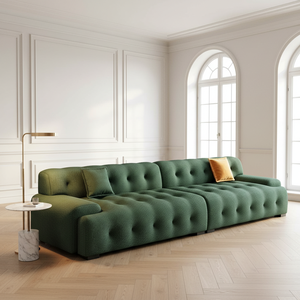 Conjunto de Sofá Modular Seccional Blanco Moderno, Sofá Tufted con Sillón, Cómodo y Elegante para Sala de Estar, Apartamento u Hotel - Product Image 3