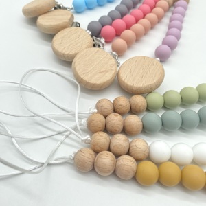 Chaîne de sucette en silicone multicolore personnalisable avec logo, matériau de qualité alimentaire, attache-sucette pour bébé, vente chaude - Product Image 4