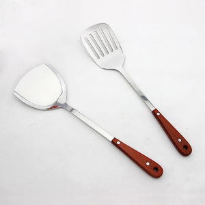 Cocina casera de acero inoxidable, juego de herramientas de 6 piezas, utensilios de cocina de Metal, utensilios de cocina de madera, soporte para cuchara, fabricantes de <span class=keywords><strong>China</strong></span> - Product Image 3