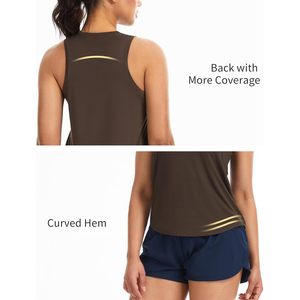 Camiseta deportiva sin mangas con cuello redondo para mujer, suave y transpirable, para entrenamiento, correr, licra, poliéster - Product Image 3
