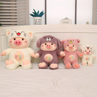 Vente en gros de jouets en peluche pour la décoration de lit : Poupées confortables, cochon mignon, coussin doux, animaux en peluche pour filles