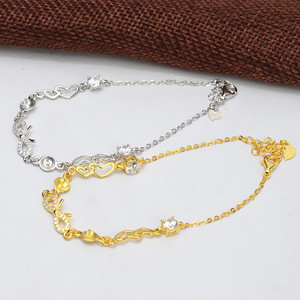 Bracelet en argent S925 avec breloque fine pour femme, bracelet en corde plaqué DIY, nœud papillon, perle, bague à main avec plateau vide, accessoires de bijoux - Product Image 1