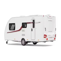 Camping-car extensible moderne de style mid-century pour 4 personnes avec châssis tout-terrain haute résistance, charge utile maximale de 4500 kg pour le camping et le caravanning