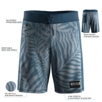 Shorts de surf à séchage rapide pour hommes, extensibles dans 4 directions, poche fonctionnelle, côtés en maille respirante, personnalisables OEM pour le surf et la natation