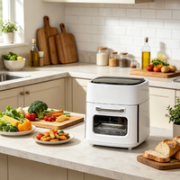 Four à friture sans air 15L avec revêtement en acier inoxydable, écran tactile intelligent, affichage numérique et fenêtre de visualisation, appareil de cuisine domestique de comptoir