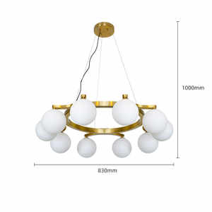 Lámpara Colgante Ovalada de Estilo Nórdico, Candelabro de Vidrio Lunar Cálido y Romántico para Sala de Estar, Dormitorio Principal, Comedor, Habitación Infantil - Product Image 4