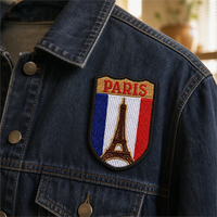 Patch brodé personnalisé Paris France, badge de voyage, écusson thermocollant pour vêtements