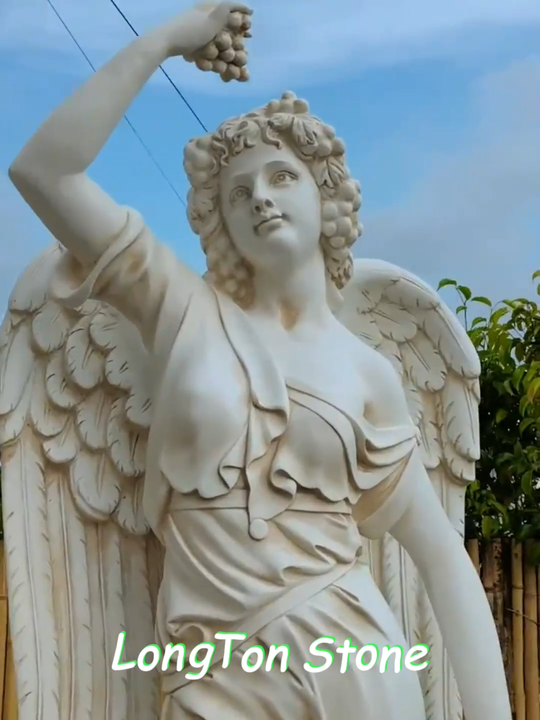 中古　ほおづえ　妖精　天使　少女像 金色の羽　大理石風の台 中古 ほおづえ 妖精 天使 少女像 金色の羽 大理石風の台