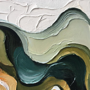 Soft Neutral Terra Flow Textured Abstract Earth Tone Panoramic Oil Painting Decoration Artwork Home Decor <b>Framed</b> Wall Art - Product Image 5