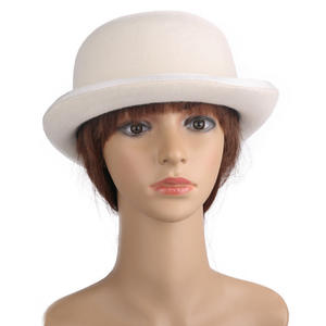 Commercio all'ingrosso vintage tradizionale da uomo donna cappello a bombetta derby bianco nero grigio lana feltro formale cappelli per gli uomini cappello cappellino - Product Image 3