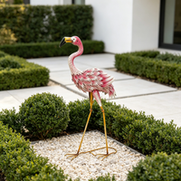 Statues de jardin en métal de style nordique, décorations d'extérieur, sculpture de flamant rose pour la décoration de patio