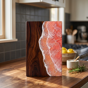 Urna Funeraria de Resina con Diseño de Olas Oceánicas, Caja Conmemorativa de Madera de Palisandro, Urna Personalizada para Adultos, Recuerdo para el Hogar - Product Image 4