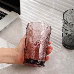 Nuevo diseño estilo <span class=keywords><strong>caballito</strong></span> <span class=keywords><strong>de</strong></span> <span class=keywords><strong>mar</strong></span> en relieve color azul jugo leche Agua Highball vidrio vasos para beber taza Jugo vaso para beber - Product Image 6