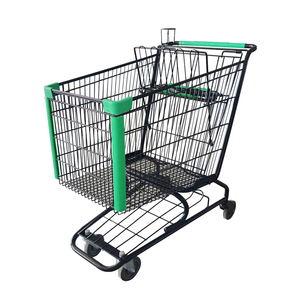 Carrito de compras de supermercado flexible de acero de 180l con estructura de malla Carrito de compras de plástico - Product Image 3